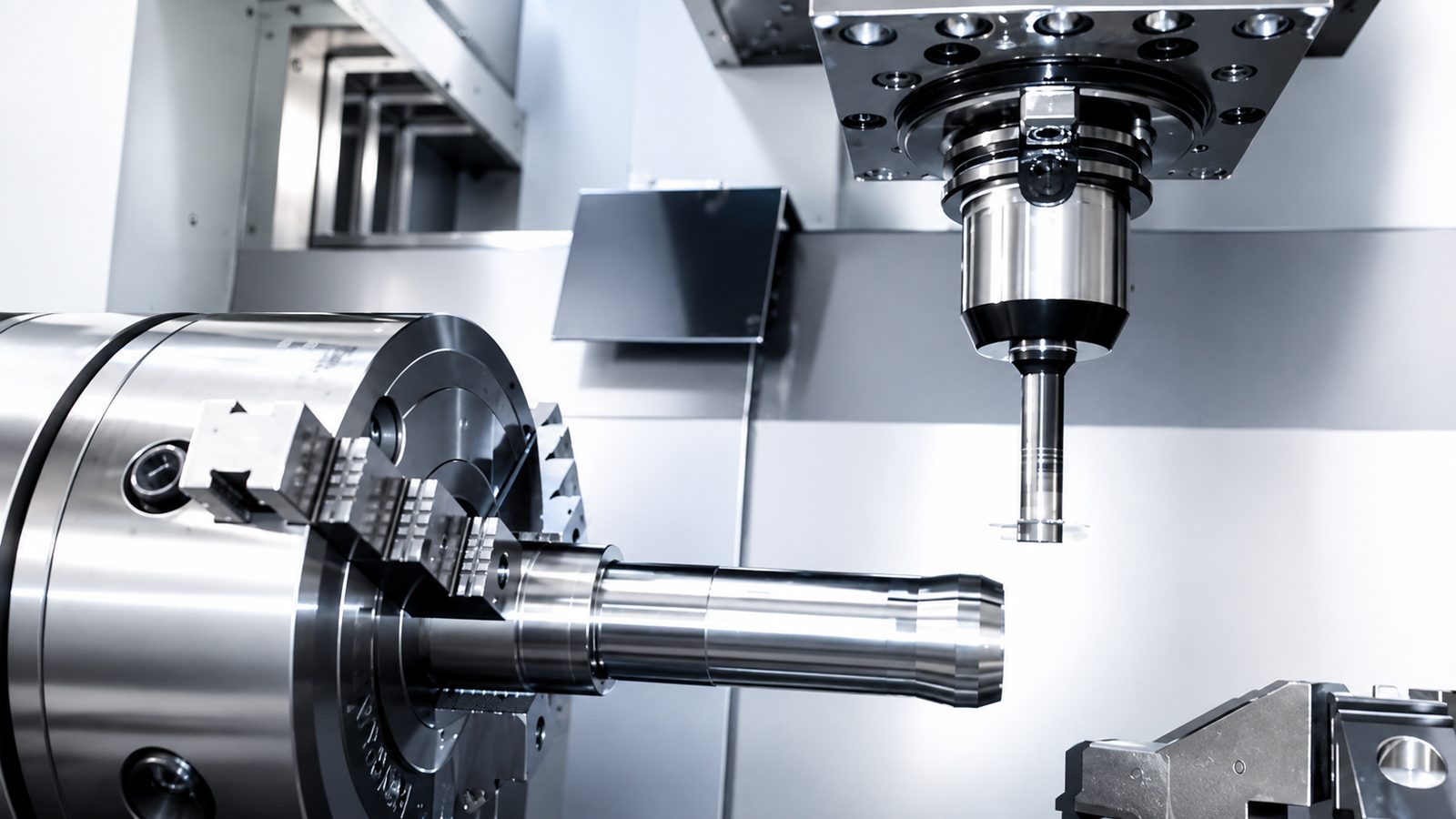 Zerspanende Bearbeitung eines Bauteils bei der Wezel GmbH